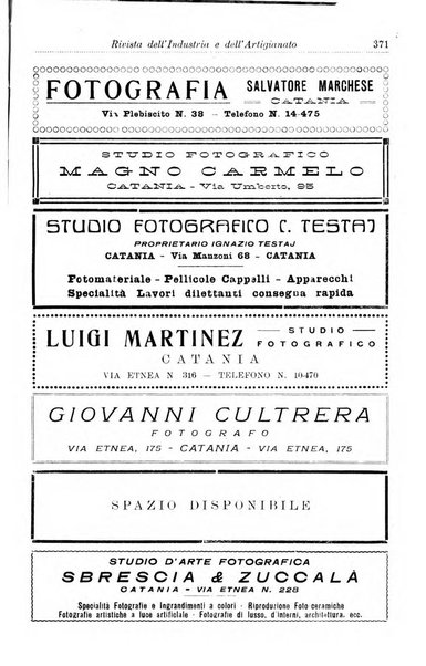 Rivista dell'industria e dell'artigianato organo dell'Unione industriale fascista della Sicilia orientale