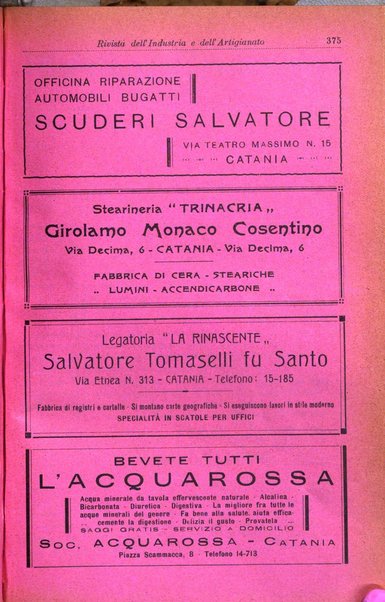 Rivista dell'industria e dell'artigianato organo dell'Unione industriale fascista della Sicilia orientale