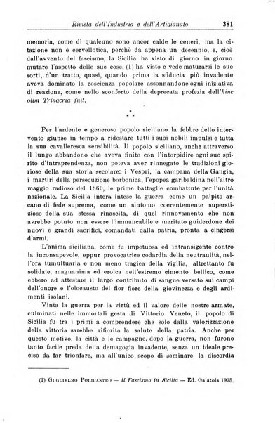 Rivista dell'industria e dell'artigianato organo dell'Unione industriale fascista della Sicilia orientale