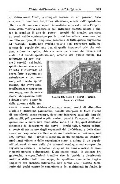 Rivista dell'industria e dell'artigianato organo dell'Unione industriale fascista della Sicilia orientale