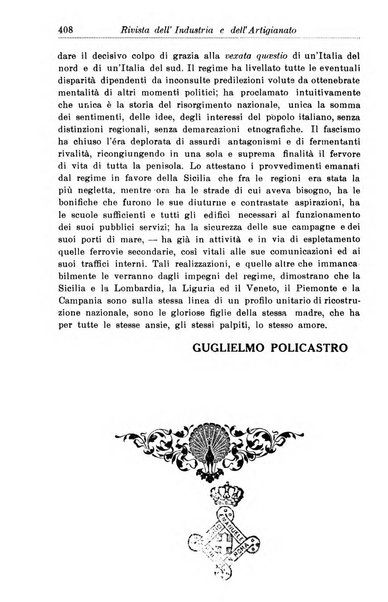 Rivista dell'industria e dell'artigianato organo dell'Unione industriale fascista della Sicilia orientale