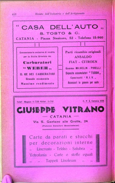 Rivista dell'industria e dell'artigianato organo dell'Unione industriale fascista della Sicilia orientale