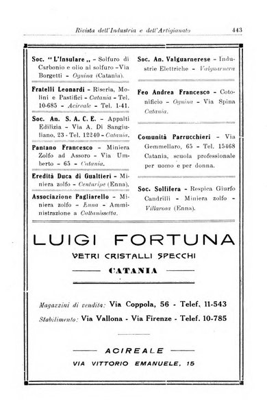 Rivista dell'industria e dell'artigianato organo dell'Unione industriale fascista della Sicilia orientale