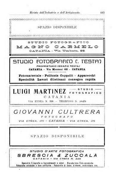 Rivista dell'industria e dell'artigianato organo dell'Unione industriale fascista della Sicilia orientale