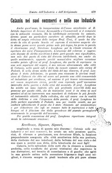 Rivista dell'industria e dell'artigianato organo dell'Unione industriale fascista della Sicilia orientale