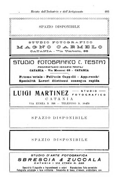 Rivista dell'industria e dell'artigianato organo dell'Unione industriale fascista della Sicilia orientale