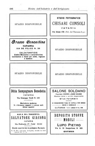 Rivista dell'industria e dell'artigianato organo dell'Unione industriale fascista della Sicilia orientale