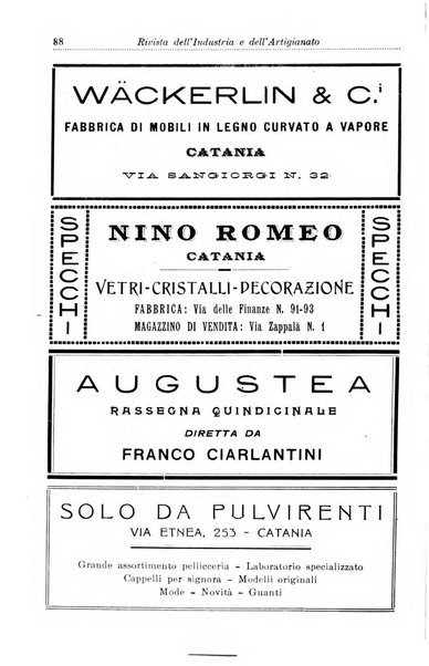 Rivista dell'industria e dell'artigianato organo dell'Unione industriale fascista della Sicilia orientale