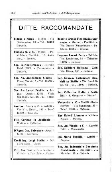 Rivista dell'industria e dell'artigianato organo dell'Unione industriale fascista della Sicilia orientale