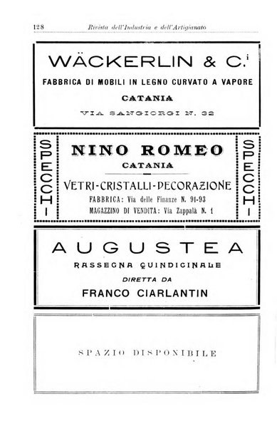 Rivista dell'industria e dell'artigianato organo dell'Unione industriale fascista della Sicilia orientale