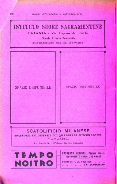 Rivista dell'industria e dell'artigianato organo dell'Unione industriale fascista della Sicilia orientale