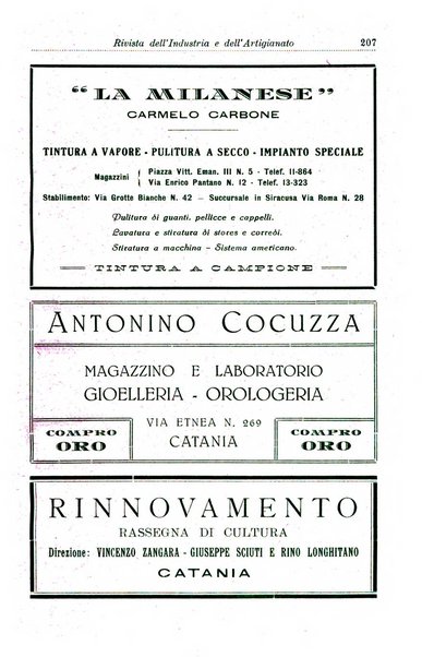 Rivista dell'industria e dell'artigianato organo dell'Unione industriale fascista della Sicilia orientale