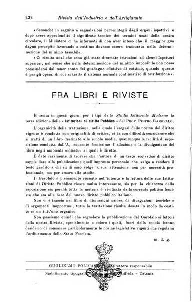 Rivista dell'industria e dell'artigianato organo dell'Unione industriale fascista della Sicilia orientale