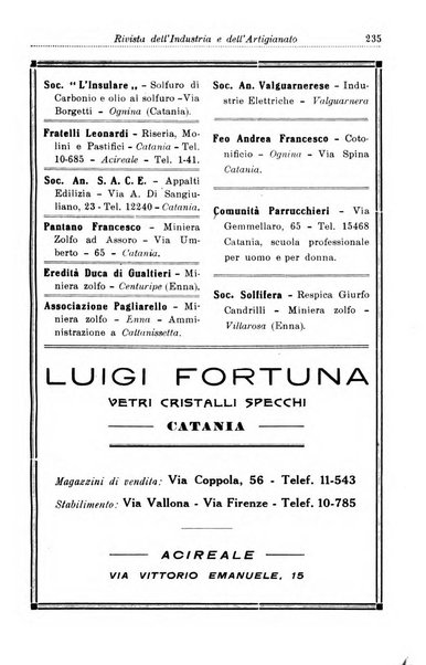 Rivista dell'industria e dell'artigianato organo dell'Unione industriale fascista della Sicilia orientale