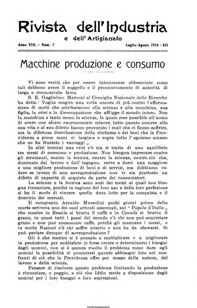 Rivista dell'industria e dell'artigianato organo dell'Unione industriale fascista della Sicilia orientale