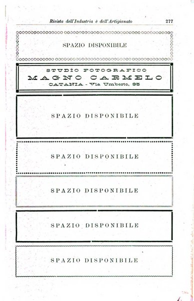 Rivista dell'industria e dell'artigianato organo dell'Unione industriale fascista della Sicilia orientale