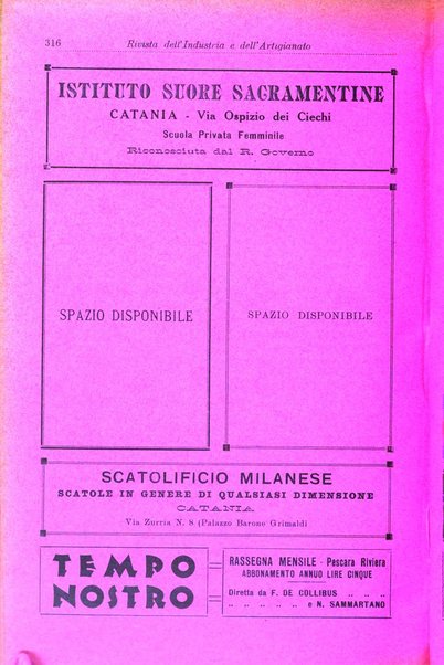 Rivista dell'industria e dell'artigianato organo dell'Unione industriale fascista della Sicilia orientale