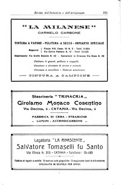 Rivista dell'industria e dell'artigianato organo dell'Unione industriale fascista della Sicilia orientale