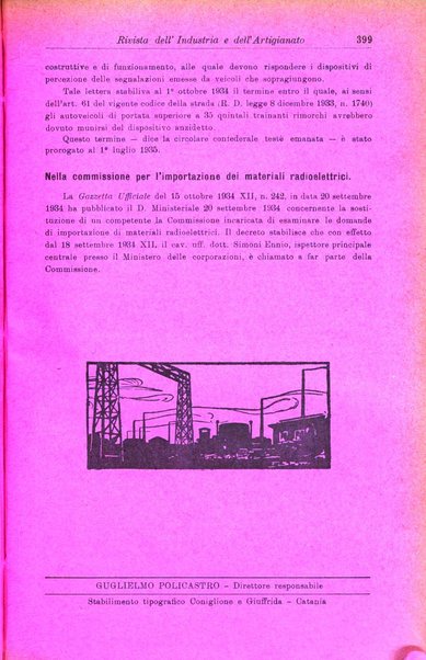 Rivista dell'industria e dell'artigianato organo dell'Unione industriale fascista della Sicilia orientale