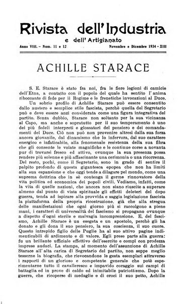 Rivista dell'industria e dell'artigianato organo dell'Unione industriale fascista della Sicilia orientale