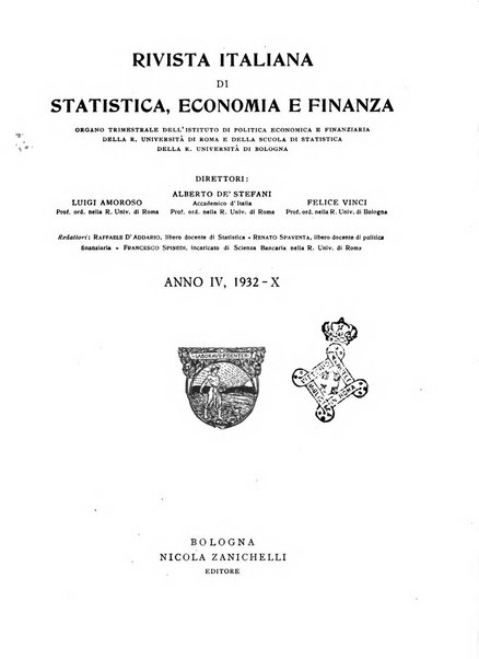 Rivista italiana di statistica economia e finanza