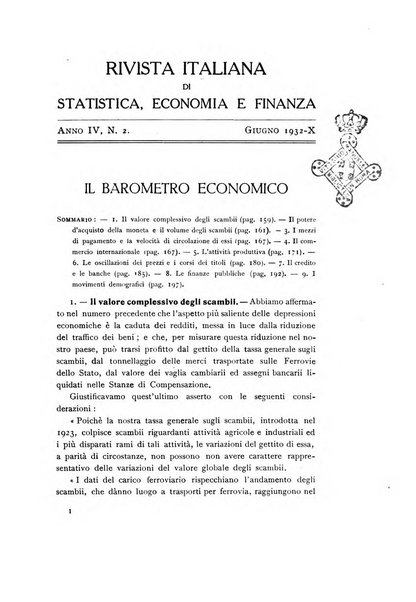 Rivista italiana di statistica economia e finanza