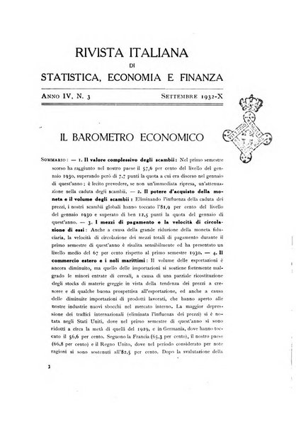 Rivista italiana di statistica economia e finanza