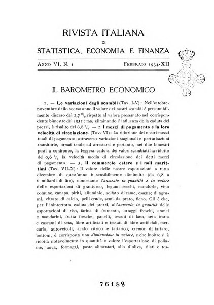 Rivista italiana di statistica economia e finanza