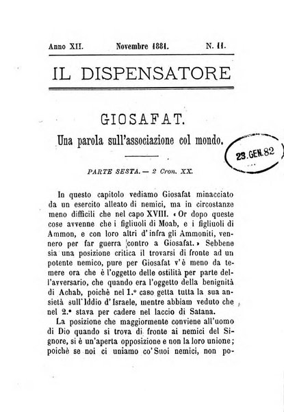 Il dispensatore periodico consacrato allo studio della parola