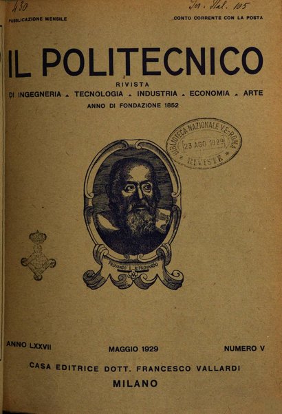 Il politecnico rivista di ingegneria, tecnologia, industria economia, arte