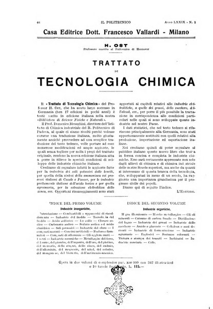 Il politecnico rivista di ingegneria, tecnologia, industria economia, arte