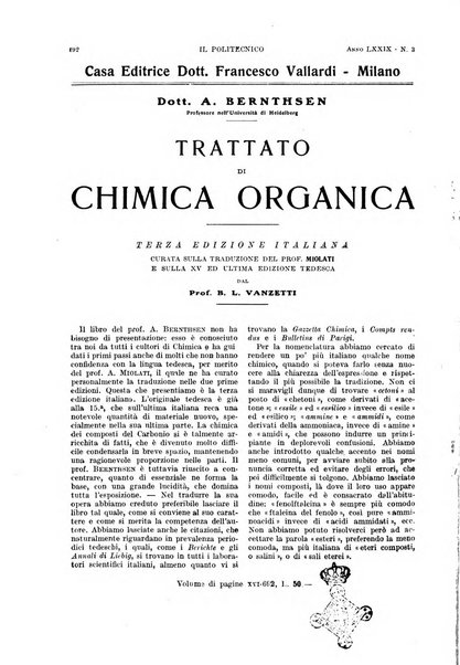 Il politecnico rivista di ingegneria, tecnologia, industria economia, arte