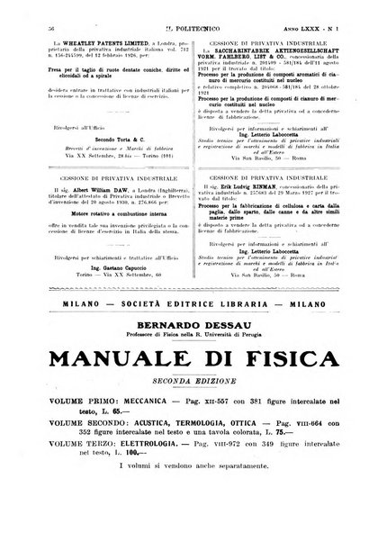 Il politecnico rivista di ingegneria, tecnologia, industria economia, arte