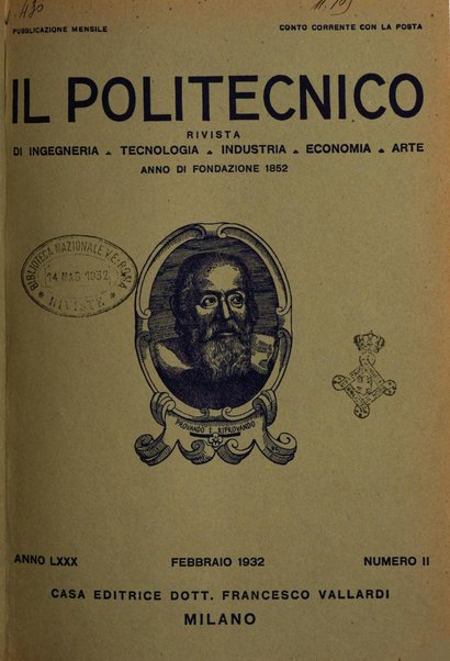 Il politecnico rivista di ingegneria, tecnologia, industria economia, arte