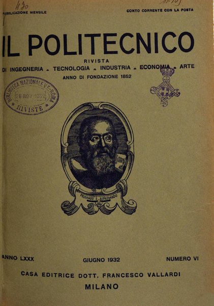 Il politecnico rivista di ingegneria, tecnologia, industria economia, arte