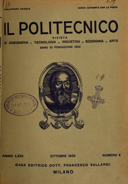 Il politecnico rivista di ingegneria, tecnologia, industria economia, arte