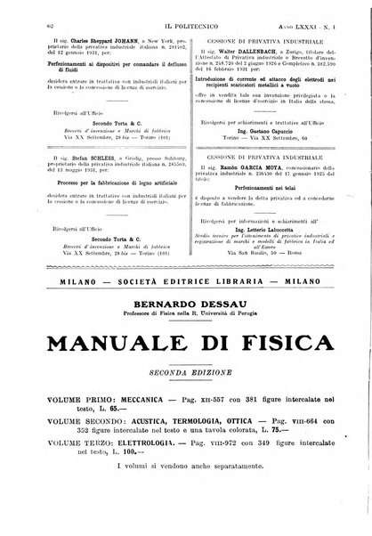 Il politecnico rivista di ingegneria, tecnologia, industria economia, arte