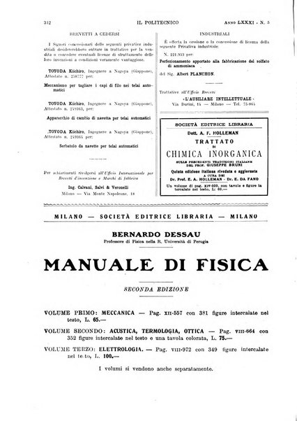 Il politecnico rivista di ingegneria, tecnologia, industria economia, arte