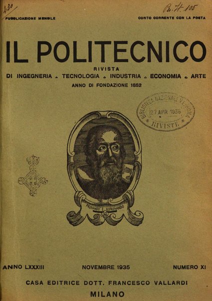 Il politecnico rivista di ingegneria, tecnologia, industria economia, arte