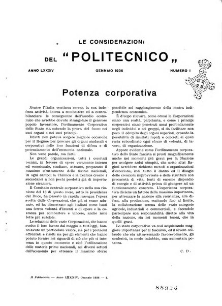 Il politecnico rivista di ingegneria, tecnologia, industria economia, arte