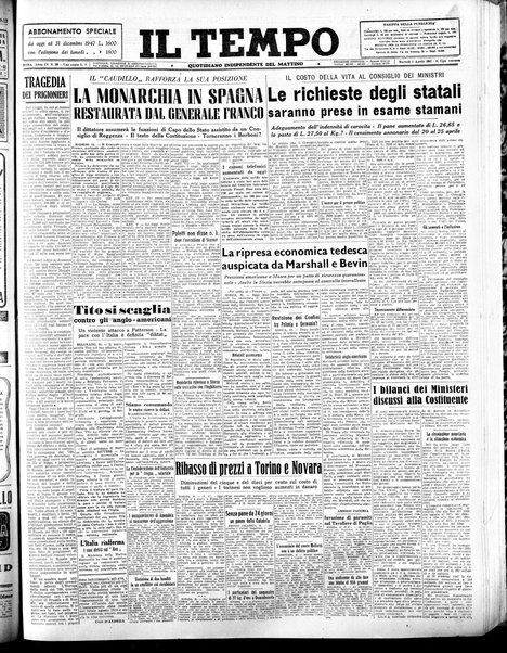 Il tempo : quotidiano indipendente