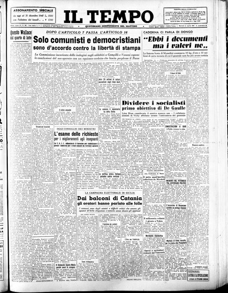 Il tempo : quotidiano indipendente