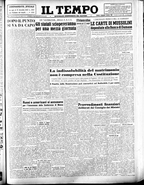 Il tempo : quotidiano indipendente