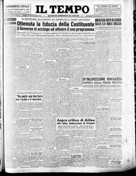 Il tempo : quotidiano indipendente