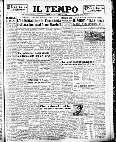 Il tempo : quotidiano indipendente