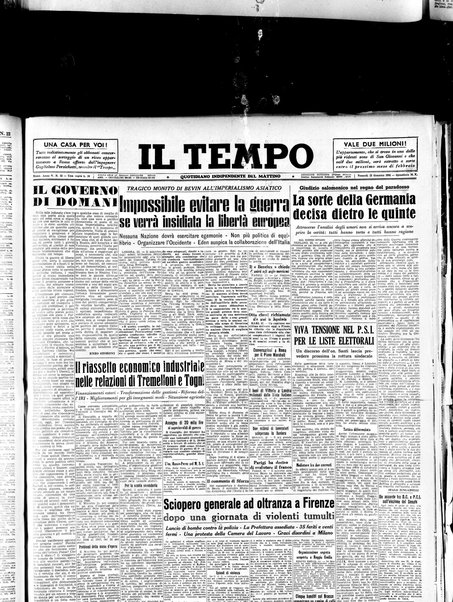 Il tempo : quotidiano indipendente