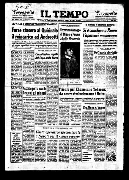 Il tempo : quotidiano indipendente