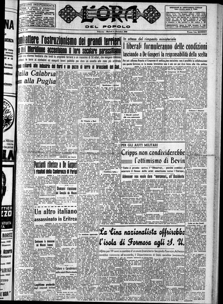 L'ora del popolo : quotidiano indipendente