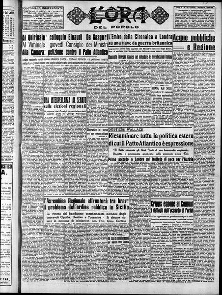 L'ora del popolo : quotidiano indipendente