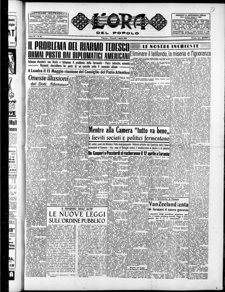 L'ora del popolo : quotidiano indipendente